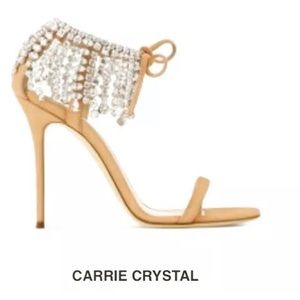 Giuseppe Zanotti Tan Carrie Crystal Sandal 39 New